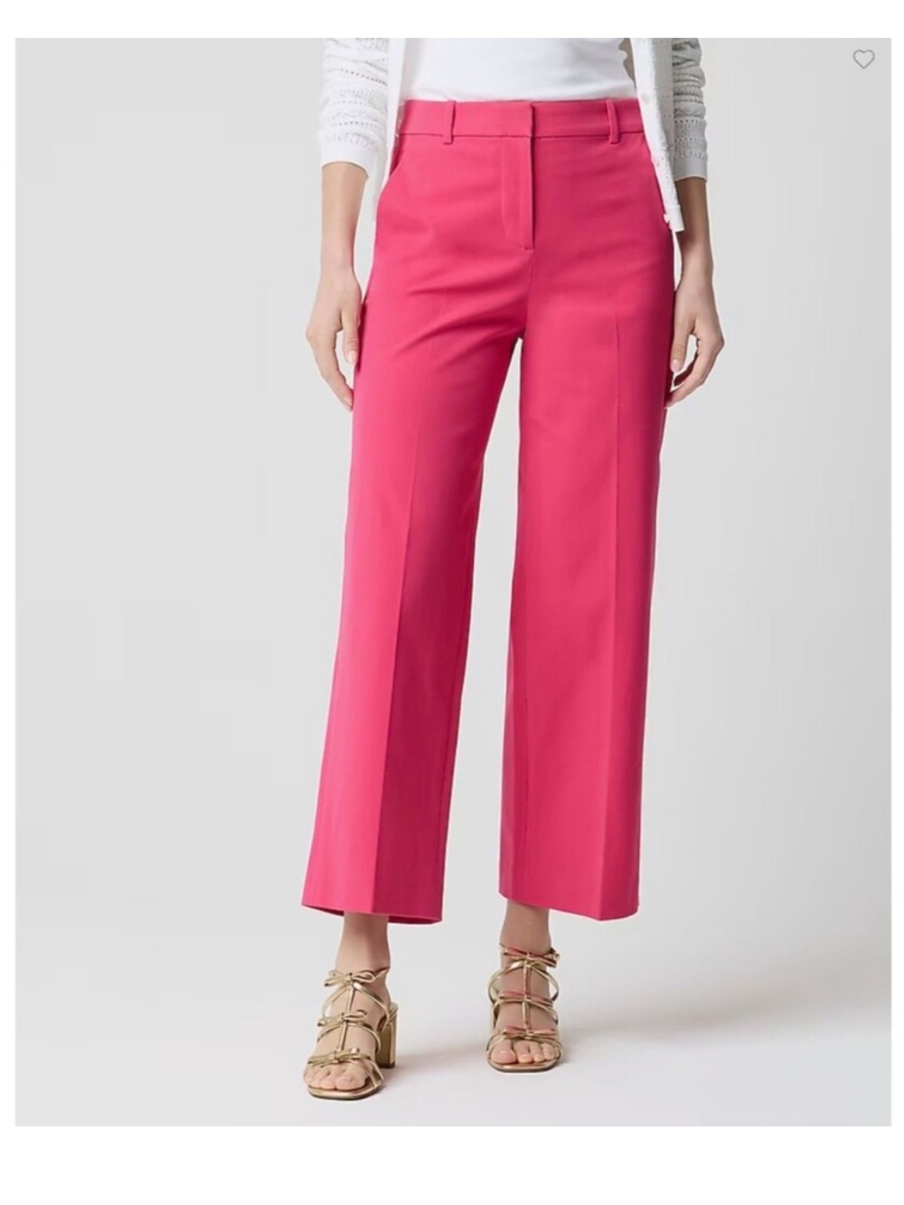 J.CREW Remy Wide-Leg Cropped Pant 16 Snapdragon Pink Statement Piece